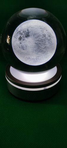 گوی کریستالی بزرگ طرح ماه با پایه لمسی و نورانی با قابلیت تغییر رنگ