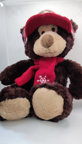 عروسک خرس شال و کلاه دار