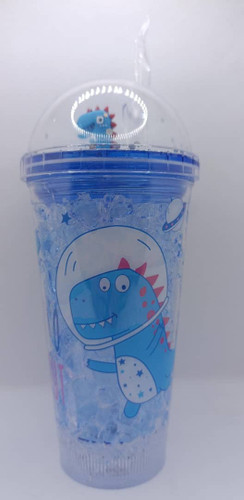 لیوان اسموتی نی دار فانتزی طرح دایناسور