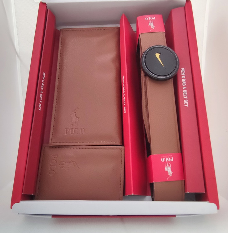 باکس هدیه کمربند و کیف پول و جاکارتی ویژه آقایان