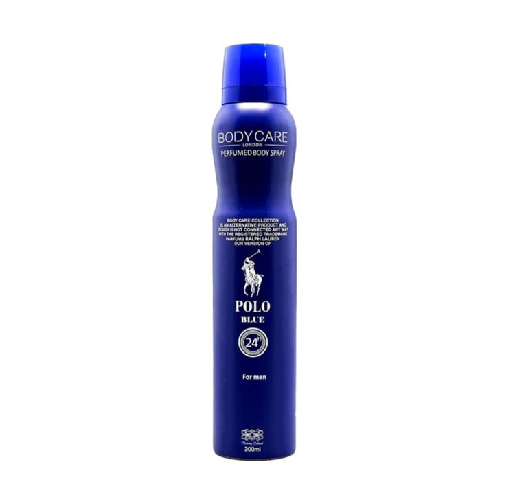 اسپری خوشبوکننده بدن بادی کر با عطر Polo Blue و حجم ۲۰۰ میلی لیتر مناسب آقایان