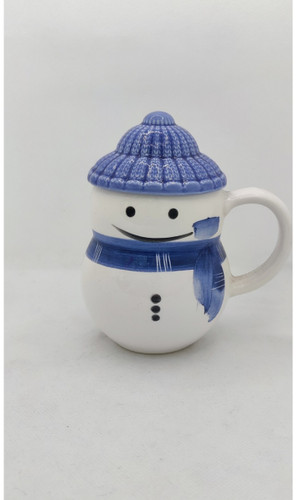 ماگ سرامیکی طرح آدم برفی با سری قابل برداشت