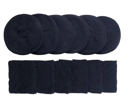 ست کلاه و شال فرانسوی رنگ مشکی مناسب بانوان