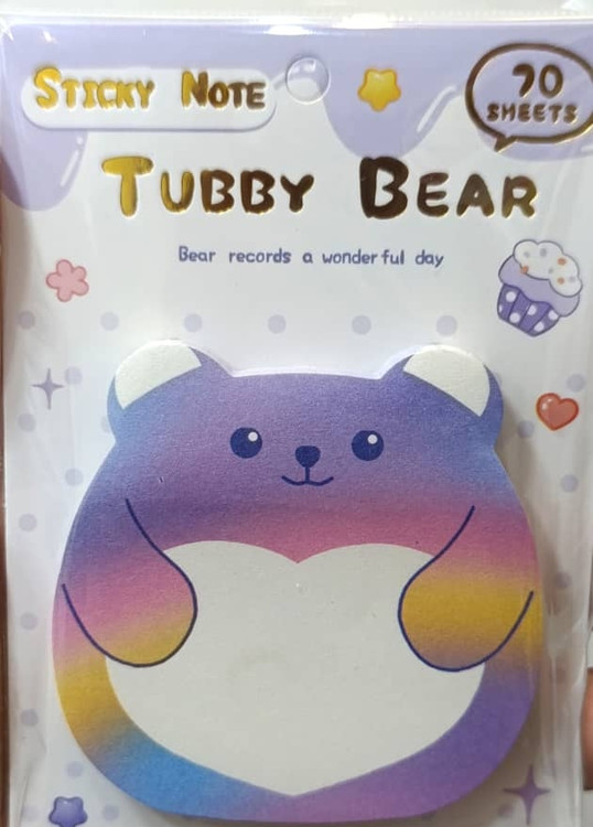 استیک نوت چسبان طرح خرس tubby bear هفتاد برگ و در چهار طرح مختلف