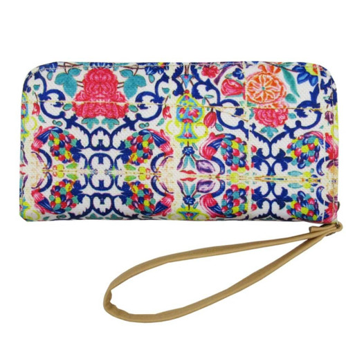 کیف دستی دست دوز زیپ دار زنانه طرح گل دار