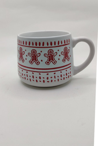 ماگ سرامیکی دسته دار طرح آدمک زنجبیلی مناسب کریسمس و یلدا