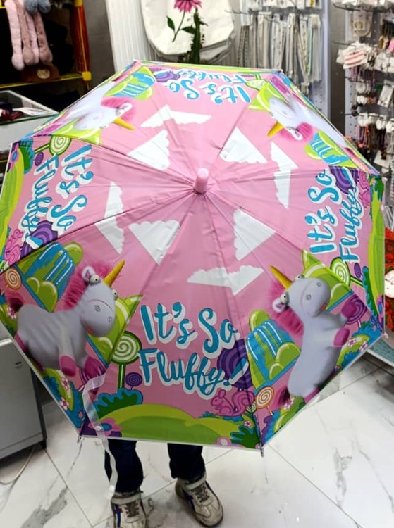 چتر دسته عصایی بچه گانه طرح تک شاخ