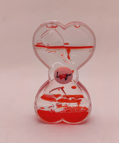 ساعت ژله ای عشق شمار با طرح قلب و بطری و چرخش Love