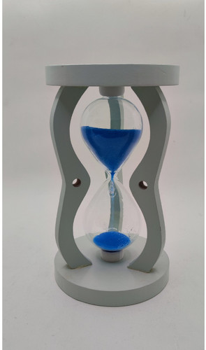 ساعت شنی پایه چوبی با شن آبی