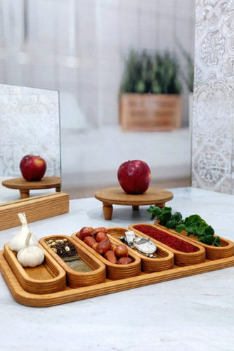 هفت سین چوبی سینی دار ( بدون آینه )