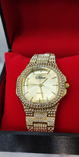 ساعت مچی اسپرت فول نگین Silver Quartz با نگین ثابت و ضد زنگ