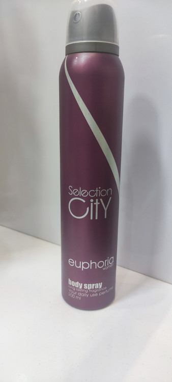 اسپری خوشبو کننده بدن زنانه Selection City با رایحه Euphoria با حجم ۲۰۰ میلی لیتر و ماندگاری ۲۴ ساعته