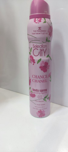 اسپری خوشبو کننده بدن زنانه Selection City با رایحه Chance Chanel حجم ۲۰۰ میلی لیتر و ماندگاری ۲۴ ساعته