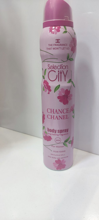 اسپری خوشبو کننده بدن زنانه Selection City با رایحه Chance Chanel حجم ۲۰۰ میلی لیتر و ماندگاری ۲۴ ساعته