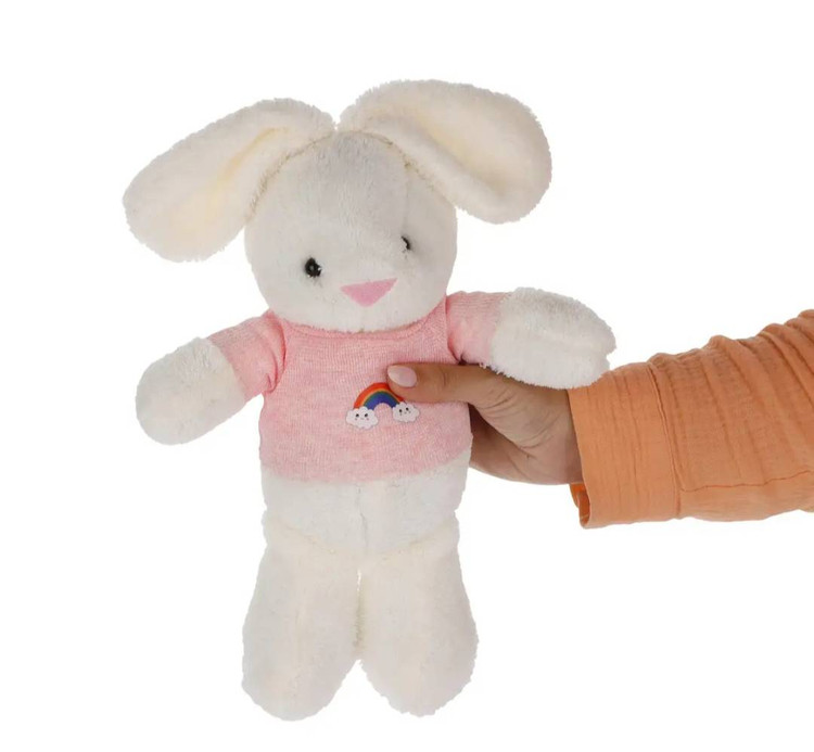 عروسک خرگوش سفید با لباس صورتی ارتفاع ۴۰ سانتی متری